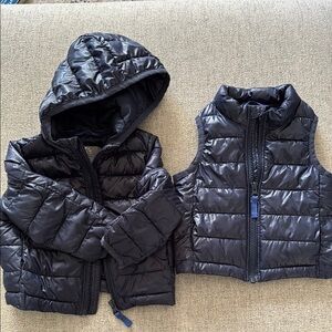 Primary Navy Puffer Jacket and Vest Set